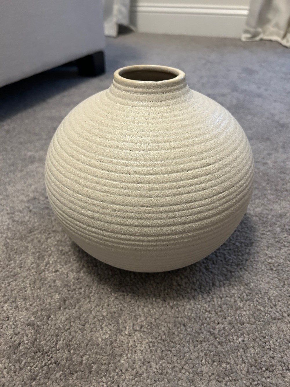 Sonoma Goods For Life Round Textured Ceramic Vase in Cream